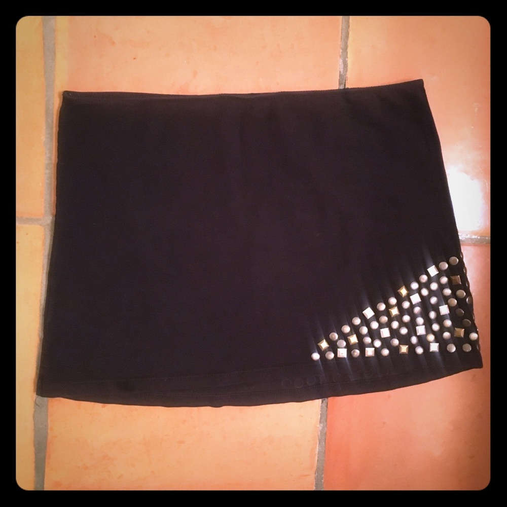 Studded Black Mini Skirt